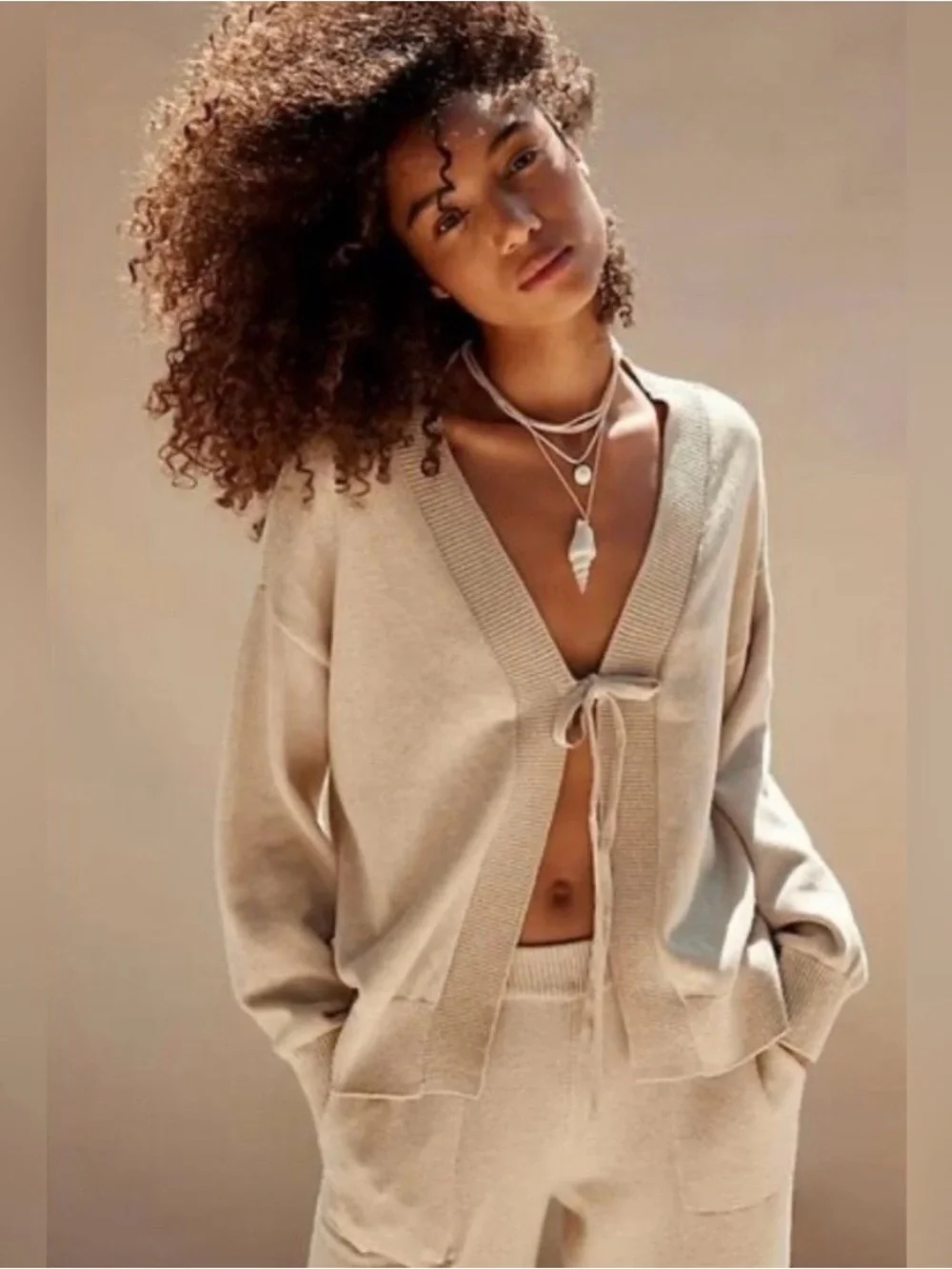 Free People/ FP Beach Solar Sweater 2 Piece Set Size XL